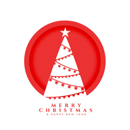 merry christmas holiday celebration background with xmas tree vectorのイラスト素材