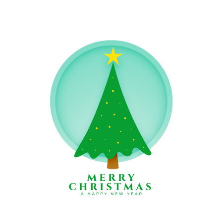 merry christmas festive greeting background with xmas tree vectorのイラスト素材