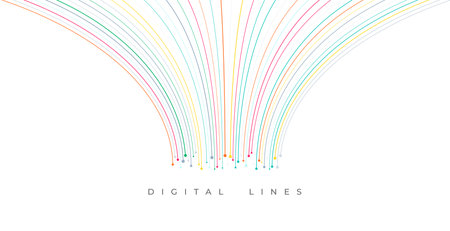 modern colorful digital network lines backdrop for presentation vectorのイラスト素材