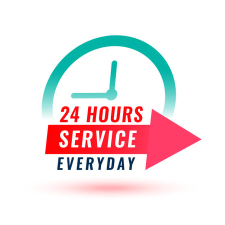 everyday 24 hour service center background for help and support vectorのイラスト素材