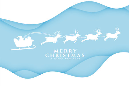 merry christmas event background with flying satna claus sleigh design vectorのイラスト素材