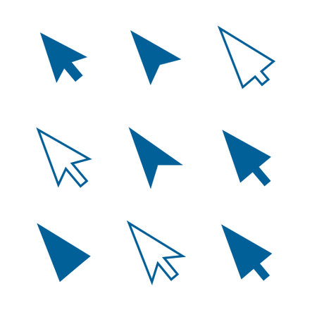 collection of flat mouse cursor pointer element sign design vectorのイラスト素材
