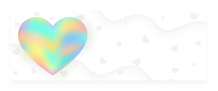 decorative colorful love heart white banner for valentines day celebration vectorのイラスト素材