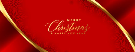 premium red merry christmas luxury banner design vectorのイラスト素材