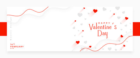 beautiful happy valentine day greeting banner with text space vectorのイラスト素材