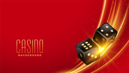 realistic casino gambling dice banner with light effect vectorのイラスト素材