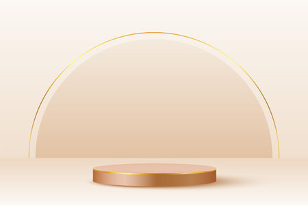 decorative blank 3d pedestal stage background for award presentation vectorのイラスト素材
