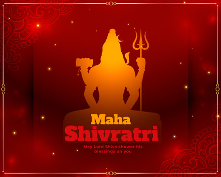 happy maha shivratri celebration background design vectorのイラスト素材