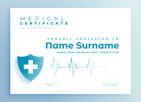 medical certificate or diploma document template design vectorのイラスト素材
