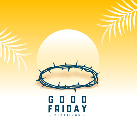 good friday blessing background with crown design vectorのイラスト素材