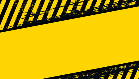 black and yellow industrial warning banner with blank space vectorのイラスト素材
