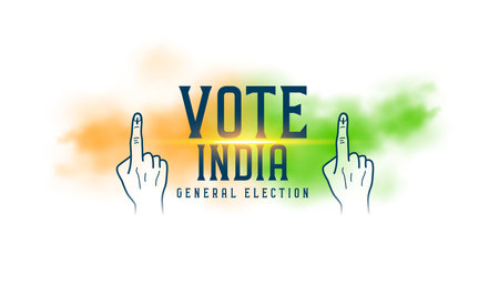 vote india general election banner with light effect vectorのイラスト素材