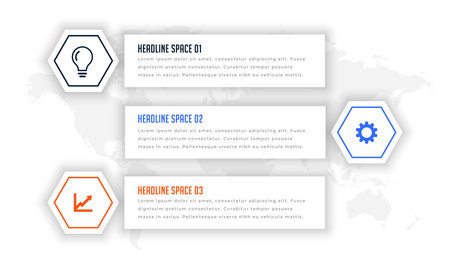 modern three step infochart element chart banner for business success vectorのイラスト素材