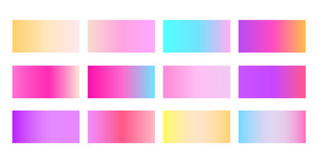 abstract gradient swatch banner set for modern ui design vectorのイラスト素材