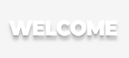 3d style elegant welcome text on white banner design vectorのイラスト素材