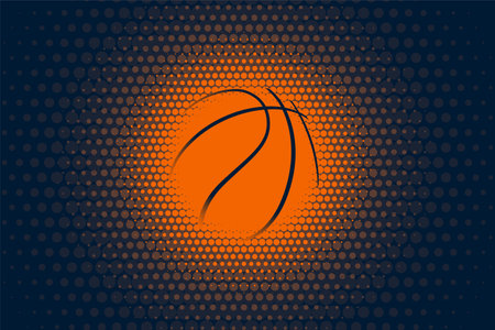 halftone style basketball sporty background for athlete fitness and activity vectorのイラスト素材