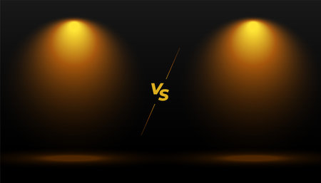 duel combat versus vs banner with two focus light effect vectorのイラスト素材