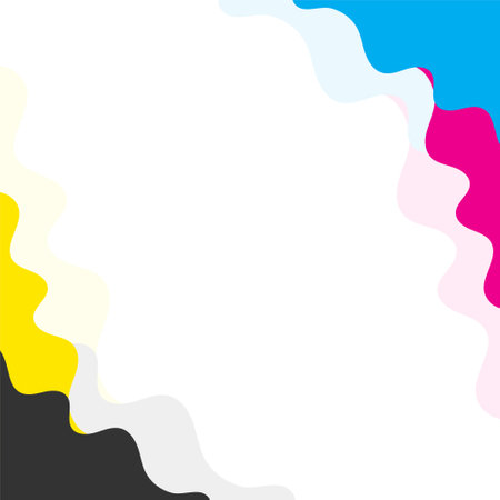 abstract cmyk fluid line background with text space vectorのイラスト素材