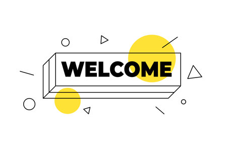 memphis style welcome text background for your next joyful event vectorのイラスト素材