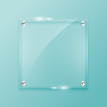 shimmering acrylic glass frame background in square frame vectorのイラスト素材