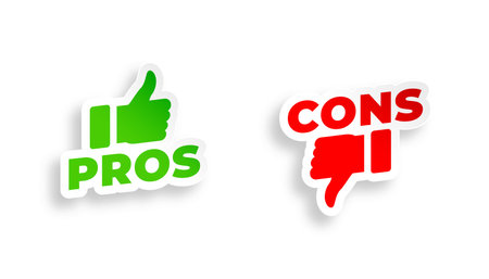 modern pros and cons sign sticker design vectorのイラスト素材
