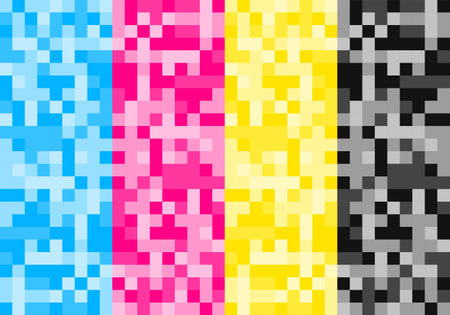 abstract cmyk colors pixel pattern backdrop design vectorのイラスト素材