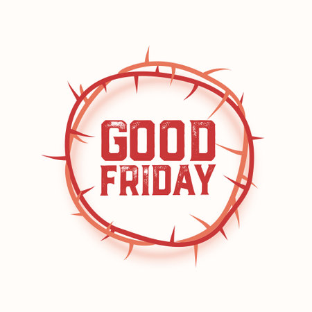 good friday blessing event background with crown design vectorのイラスト素材