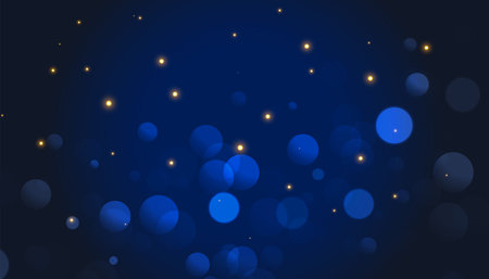 round shape bokeh pattern banner with shiny particle effect vectorのイラスト素材