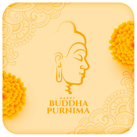 beautiful buddha purnima or vesak day festive background vectorのイラスト素材