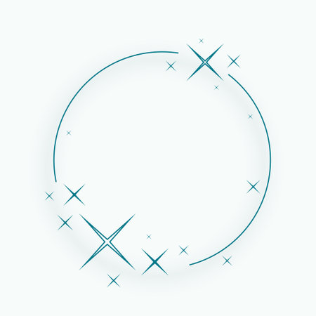 elegant blank round border frame with cute stars decor vectorのイラスト素材
