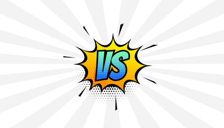 stylish duel conflict versus vs banner in comic style vectorのイラスト素材