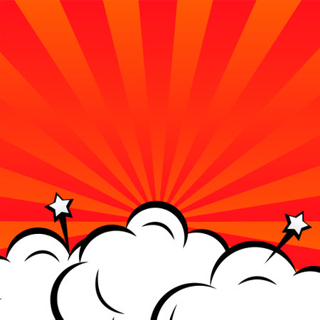 eye catching cartoon empty speech bubble radial background design vectorのイラスト素材