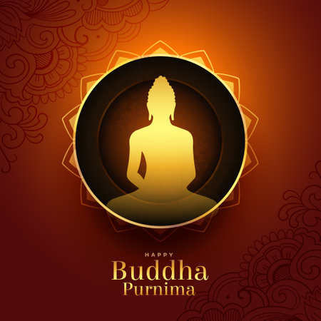 premium buddha purnima cultural background for faith and peace vectorのイラスト素材