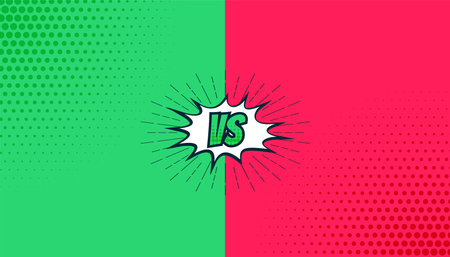game on! cartoon versus vs banner for tournament and contest vectorのイラスト素材