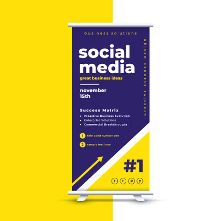 rollup standee cover layout for corporate presentation vectorのイラスト素材