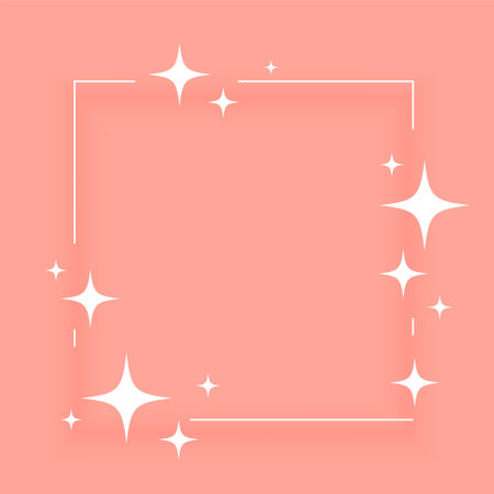 simple and cute sparkling star blank border frame design vectorのイラスト素材