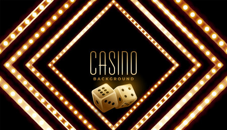 casino 3d poker dice dark banner with glowing light effect vectorのイラスト素材