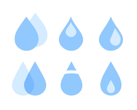 set of simple raindrop icon on white background vectorのイラスト素材