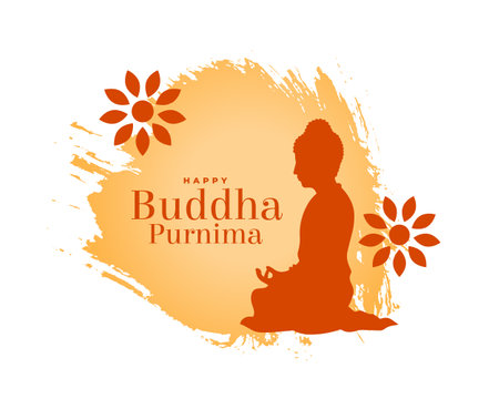 happy buddha purnima festive background with splatter effect vectorのイラスト素材