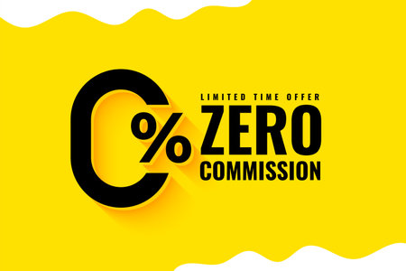 flat zero percent commission template a limited time offer vector