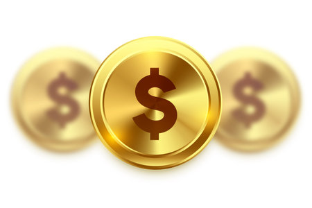 isolated dollar golden coin for business or banking vectorのイラスト素材