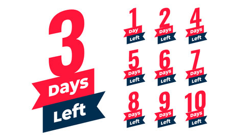 countdown last days to go sticker template design vectorのイラスト素材