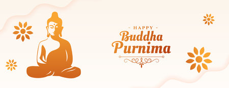 happy buddha purnima or vesak day greeting wallpaper vectorのイラスト素材