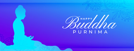 happy buddha or guru purnima festive wallpaper design vectorのイラスト素材