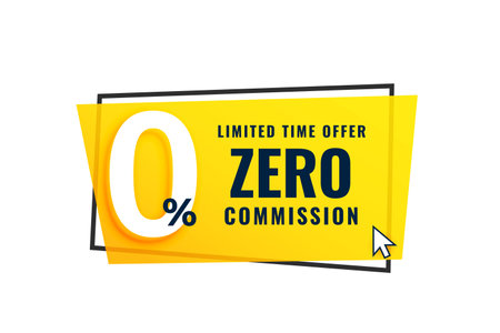 flat zero commission or interest free template for business promo vectorのイラスト素材