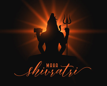 happy maha shivratri wishes background with light effect vectorのイラスト素材
