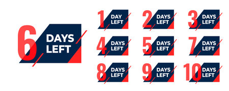 flat number of days left promo template for website announcement vectorのイラスト素材
