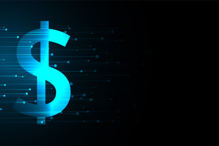 digital foreign currency dollar symbol background with text space vectorのイラスト素材