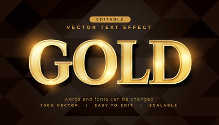 shiny gold text effect editable font template vectorのイラスト素材