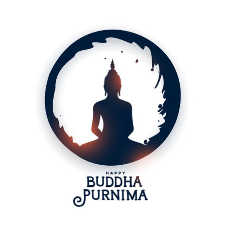 beautiful buddha purnima cultural white background vectorのイラスト素材